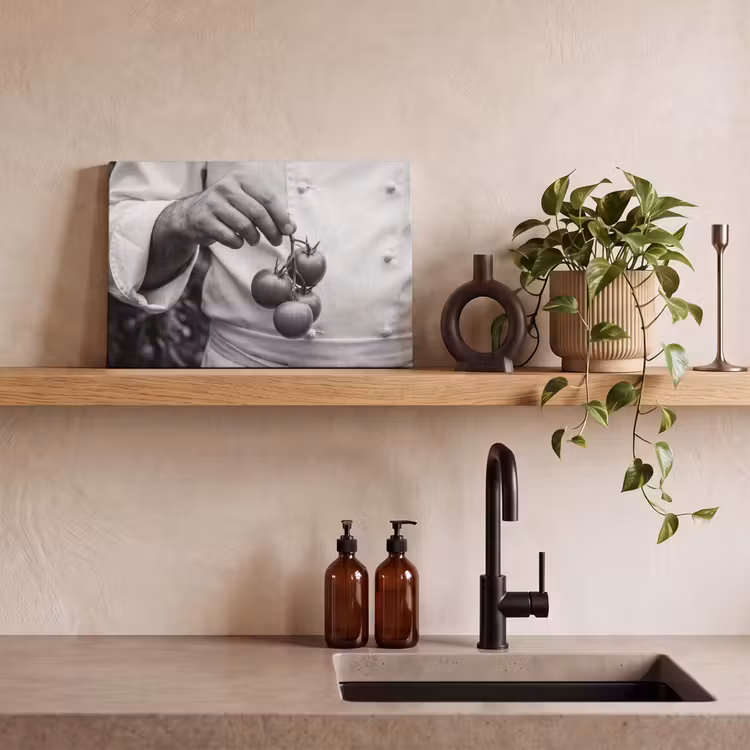 Canvas schilderij - Tomaten - Chef - Zwart - Wit — 3