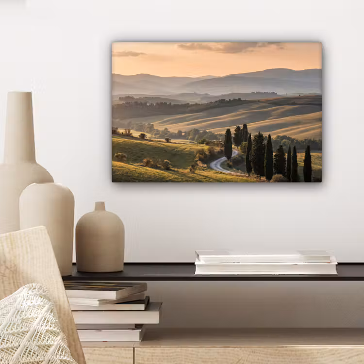 Canvas schilderij - Toscaans - Landschap - Heuvels — 5
