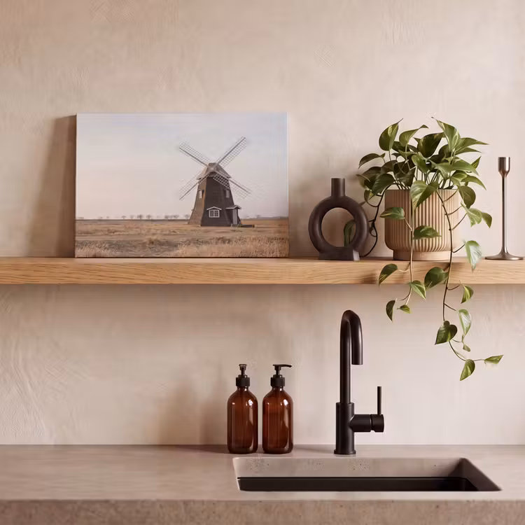 Canvas schilderij - Windmolens - Landschap - Veld — 3