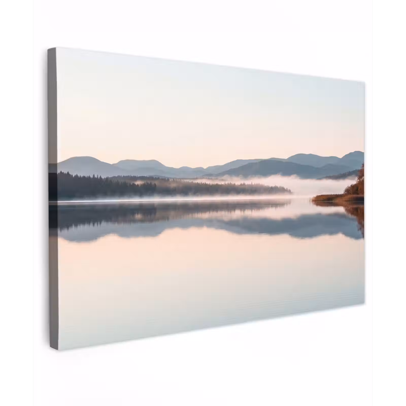 Canvas schilderij - Water - Bomen - Mistlaag — 1