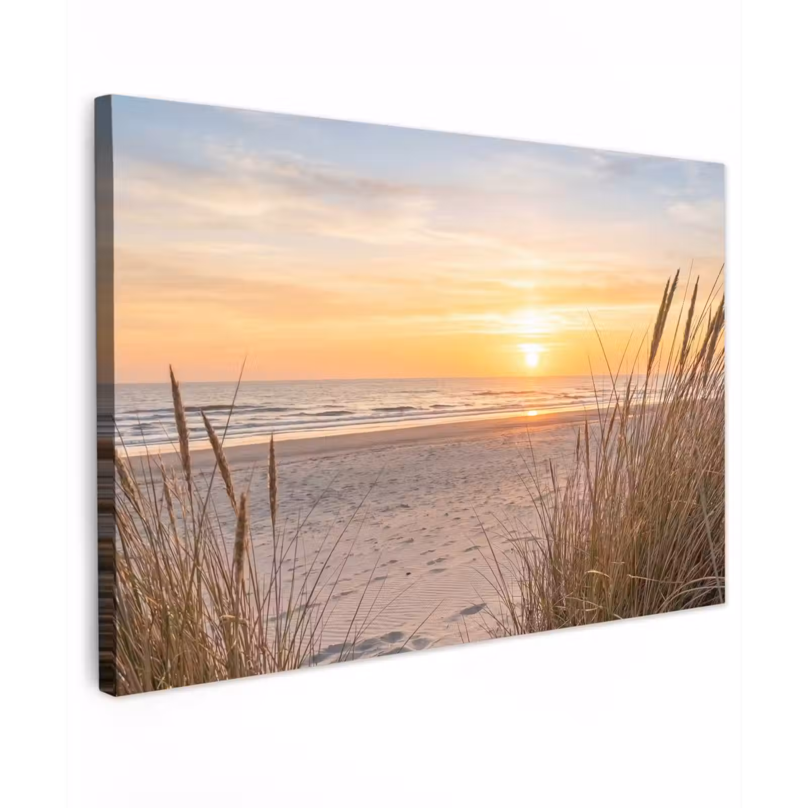 Canvas schilderij - Zonsondergang - Duinen - Zee — 1