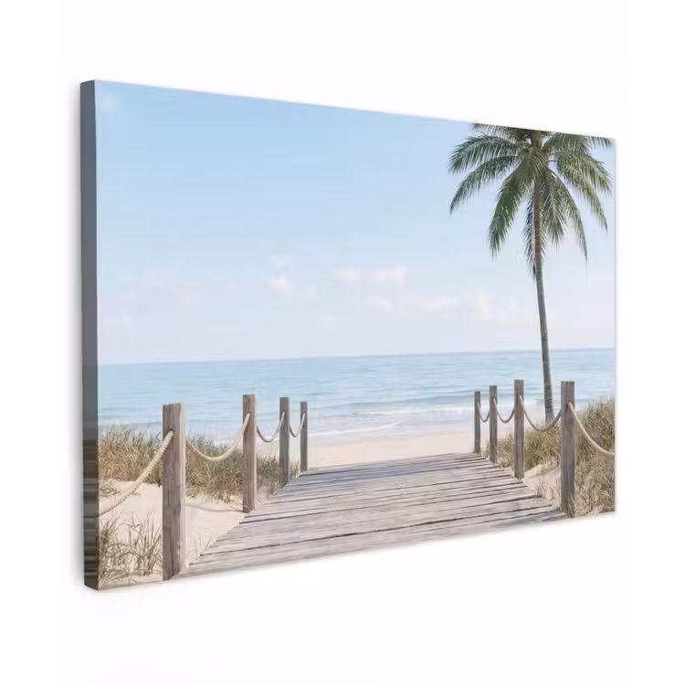 Canvas schilderij - Palmbomen - Pad - Horizon — 1