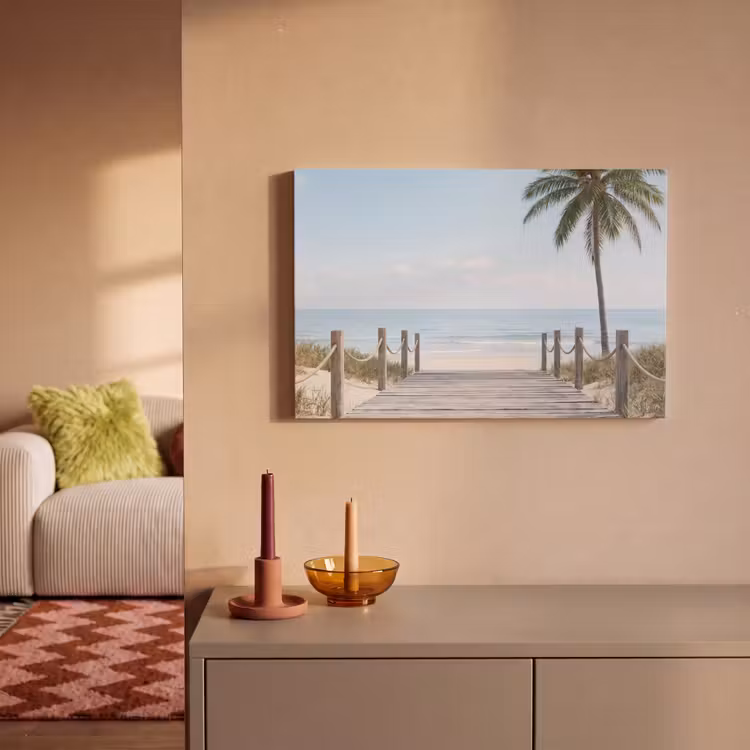 Canvas schilderij - Palmbomen - Pad - Horizon — 2