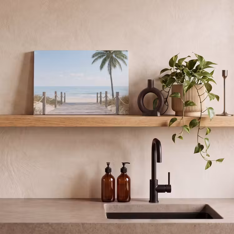 Canvas schilderij - Palmbomen - Pad - Horizon — 3