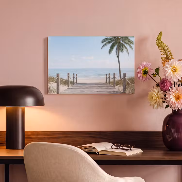 Canvas schilderij - Palmbomen - Pad - Horizon — 4