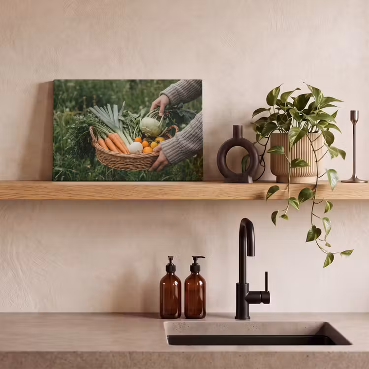 Canvas schilderij - Veld - Groenten - Biologisch - Oogst — 3