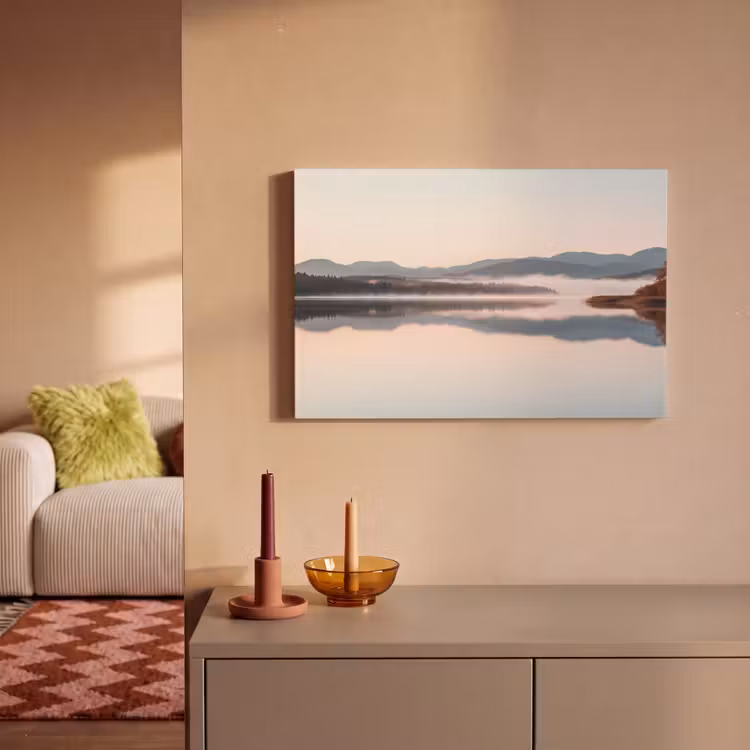 Canvas schilderij - Water - Bomen - Mistlaag — 2