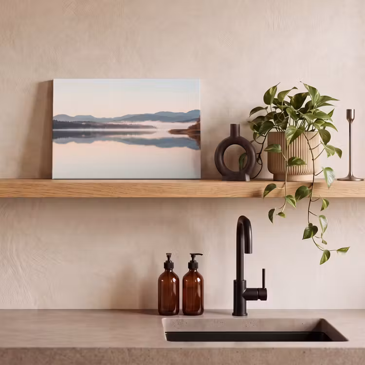 Canvas schilderij - Water - Bomen - Mistlaag — 3