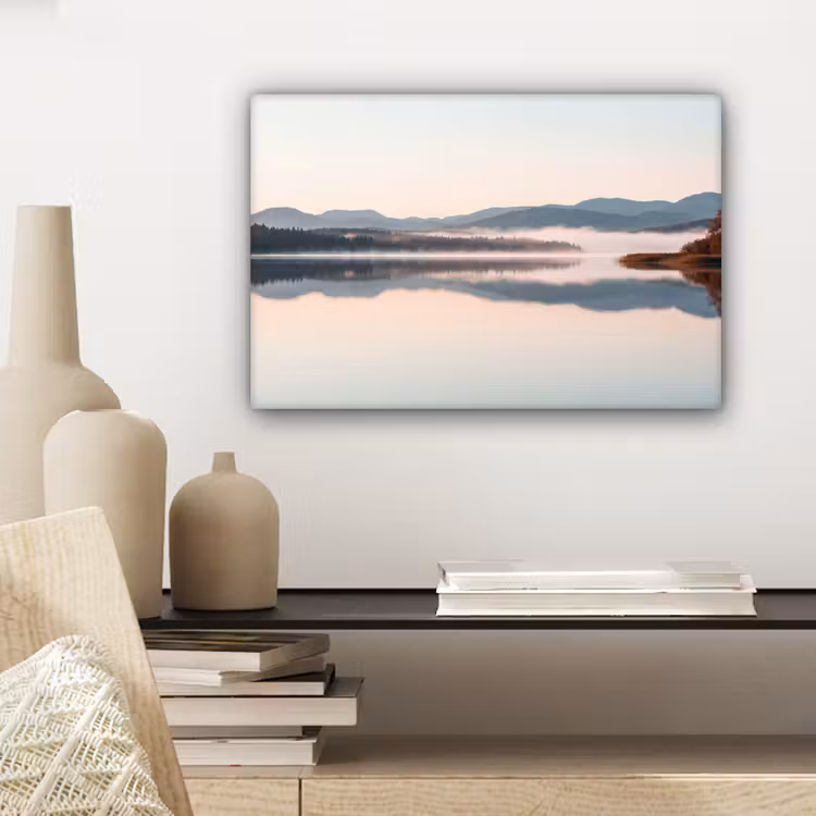 Canvas schilderij - Water - Bomen - Mistlaag — 5