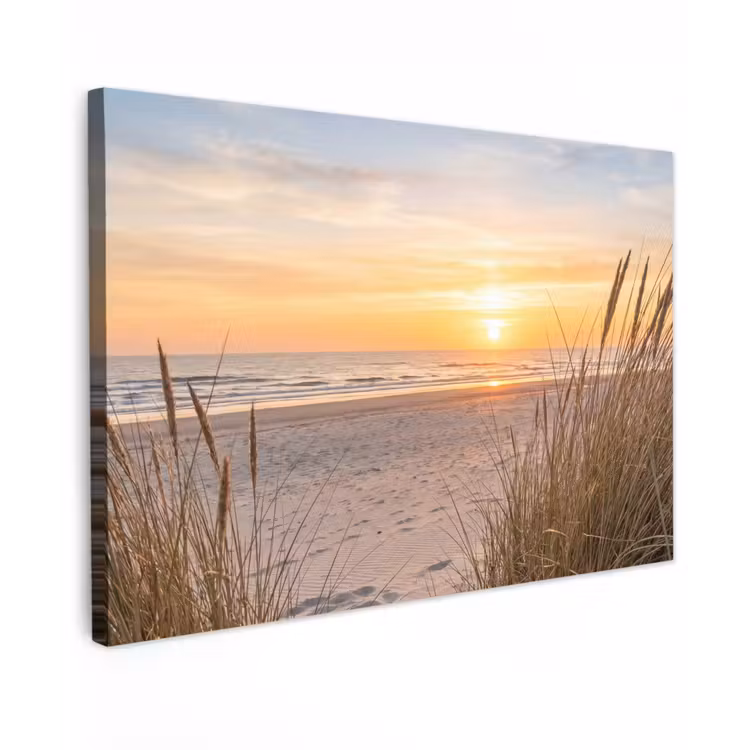 Canvas schilderij - Zonsondergang - Duinen - Zee — 1