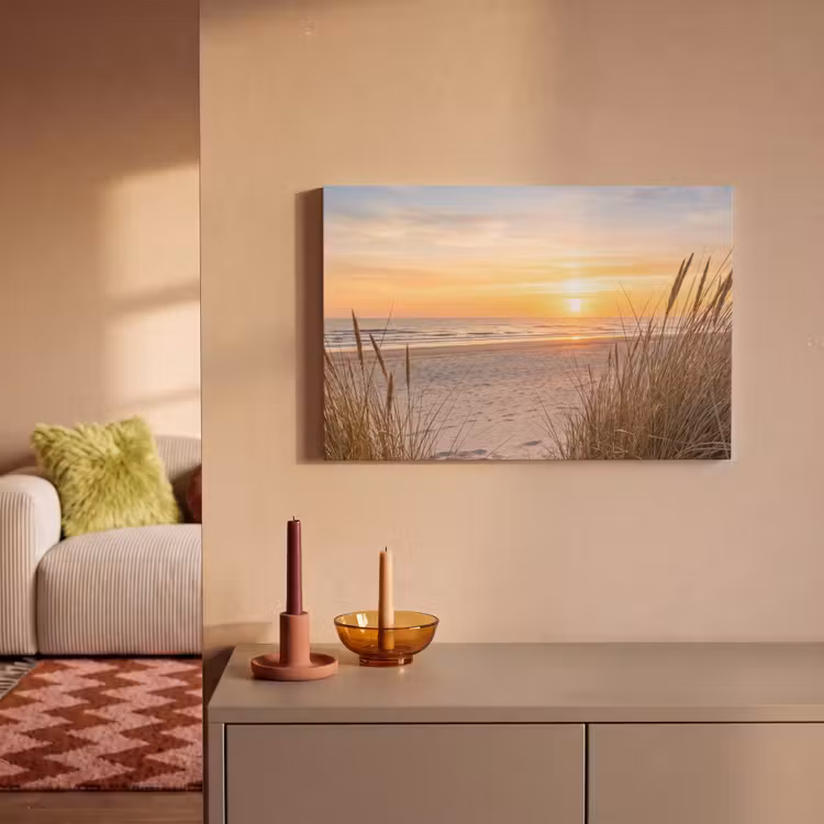 Canvas schilderij - Zonsondergang - Duinen - Zee — 2