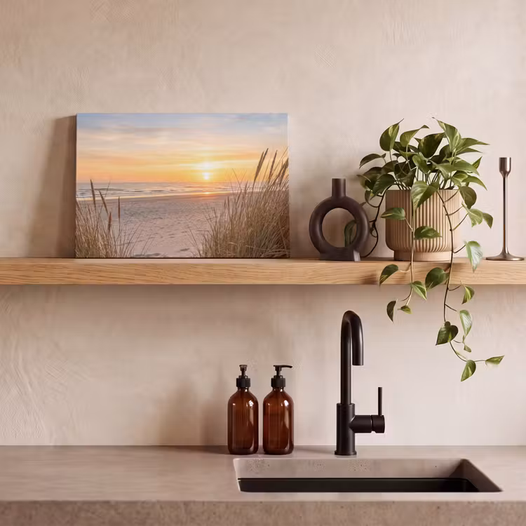 Canvas schilderij - Zonsondergang - Duinen - Zee — 3