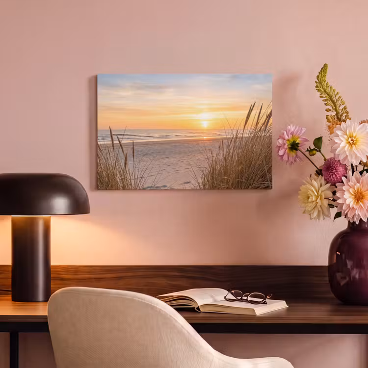 Canvas schilderij - Zonsondergang - Duinen - Zee — 4