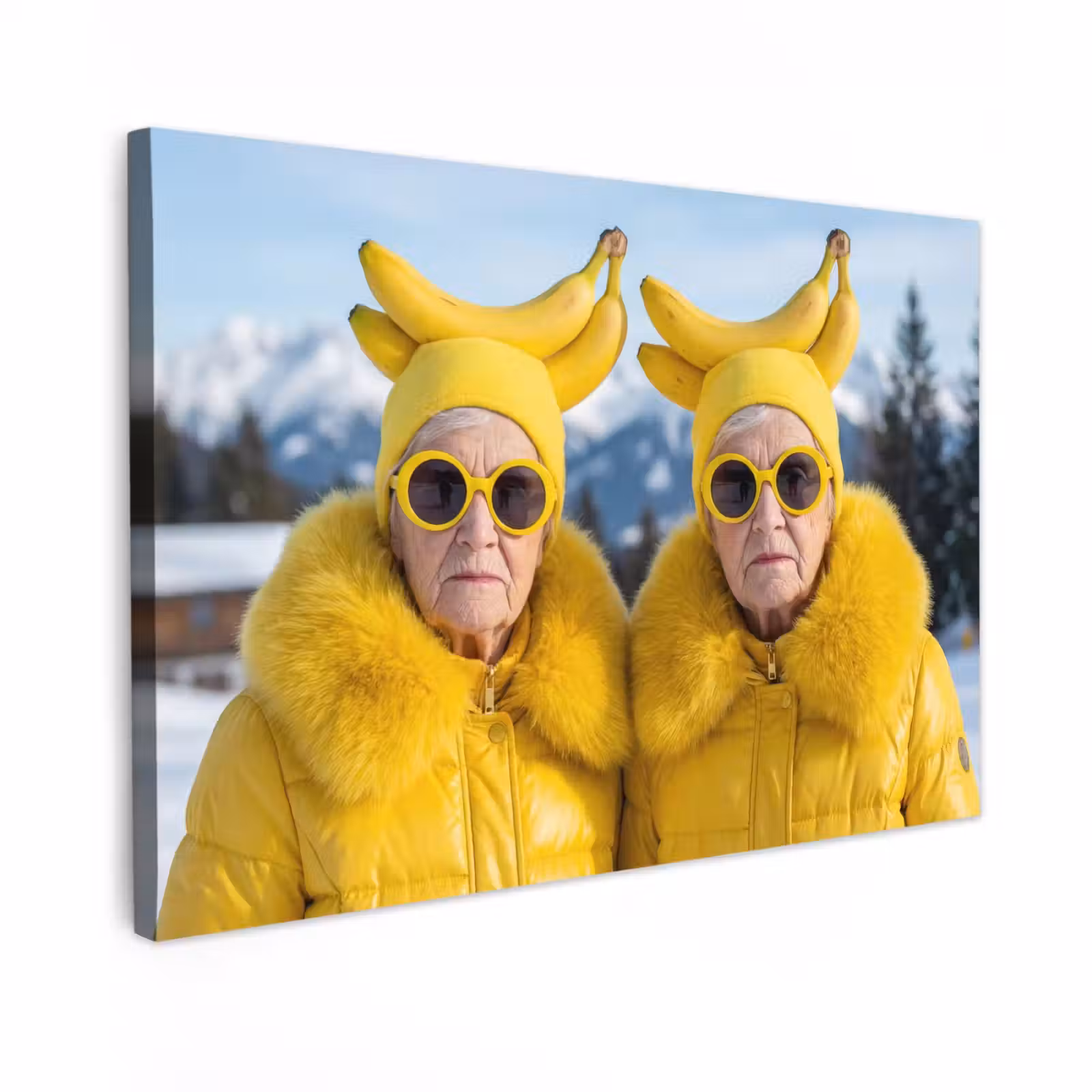 Canvas schilderij - Vrouwen - Bananen - Geel — 1