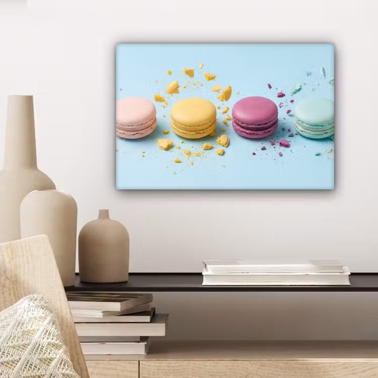 Canvas schilderij - Macarons - Kleurrijk - Pastel — 5