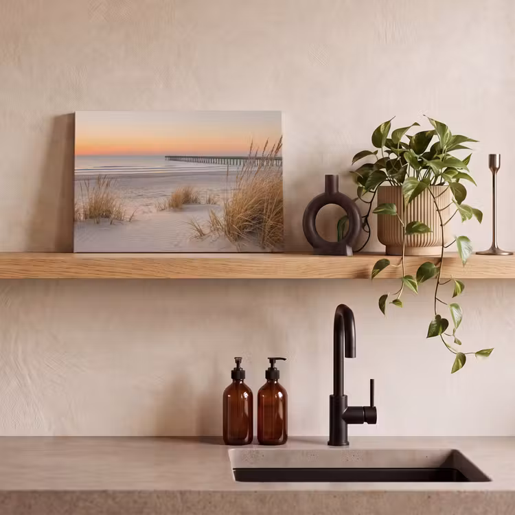 Canvas schilderij - Pier - Zonsondergang - Strand — 3