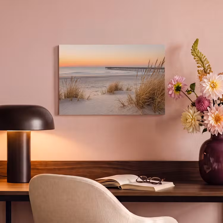 Canvas schilderij - Pier - Zonsondergang - Strand — 4