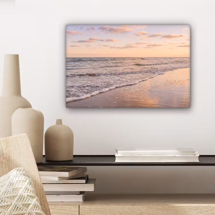 Canvas schilderij - Strand - Branding - Wolken — 5
