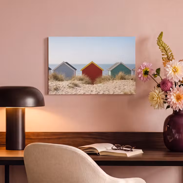 Canvas schilderij - Strand - Huisjes - Kleurrijk - Duinen — 4