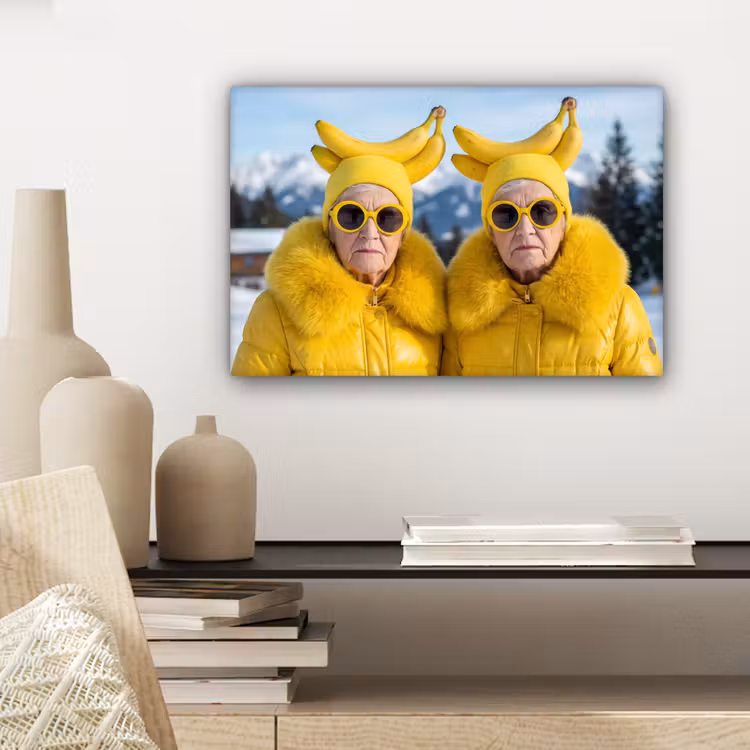 Canvas schilderij - Vrouwen - Bananen - Geel — 5