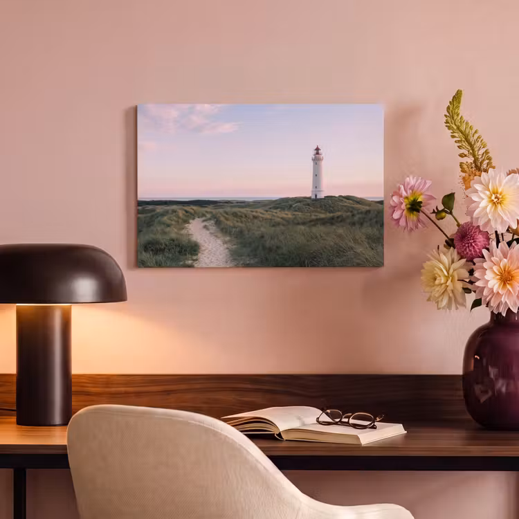Canvas schilderij - Vuurtoren - Duinlandschap - Zee — 4