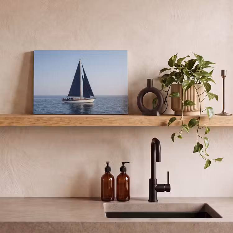 Canvas schilderij - Zeilboot - Zee - Blauw — 3