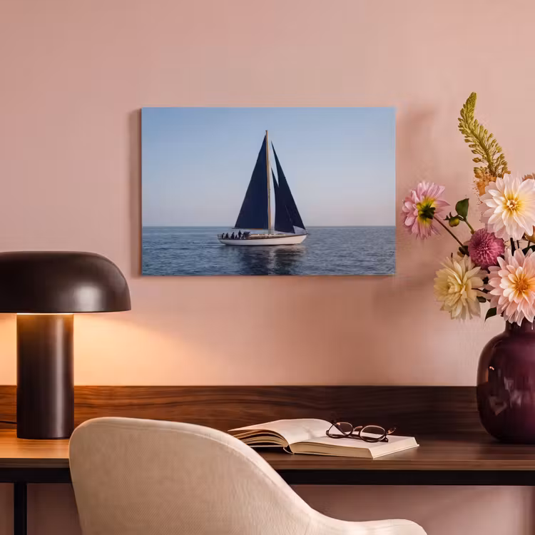 Canvas schilderij - Zeilboot - Zee - Blauw — 4
