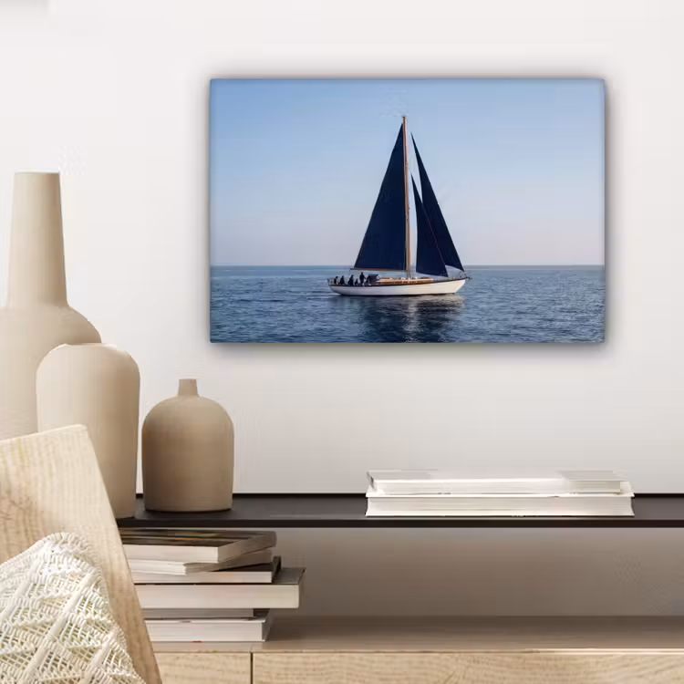Canvas schilderij - Zeilboot - Zee - Blauw — 5