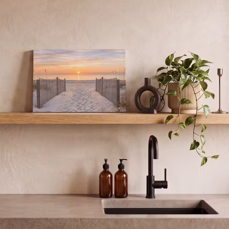 Canvas schilderij - Zonsondergang - Strand - Zand — 3