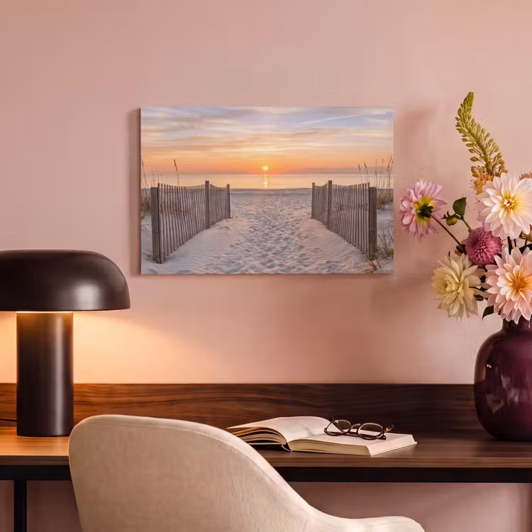 Canvas schilderij - Zonsondergang - Strand - Zand — 4
