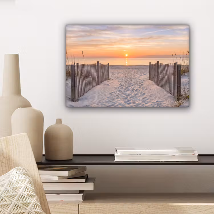Canvas schilderij - Zonsondergang - Strand - Zand — 5