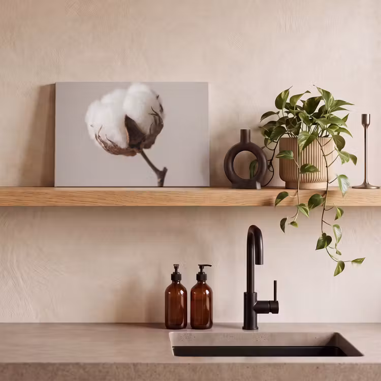 Canvas schilderij - Katoenbol - Minimalistisch - Wit — 3