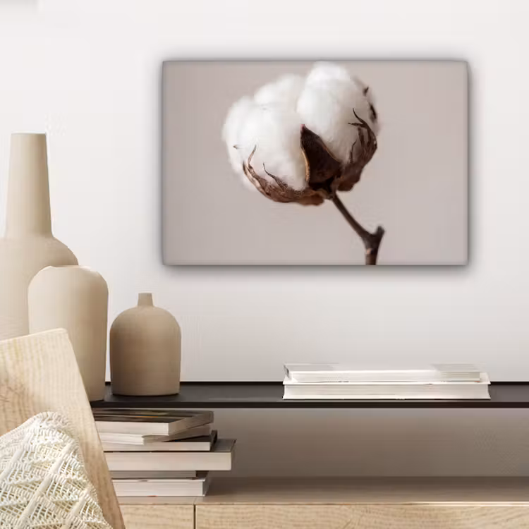Canvas schilderij - Katoenbol - Minimalistisch - Wit — 5