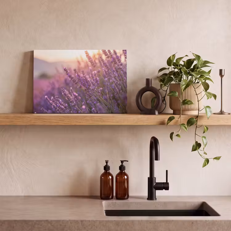 Canvas schilderij - Lavendel - Paars - Zonlicht — 3