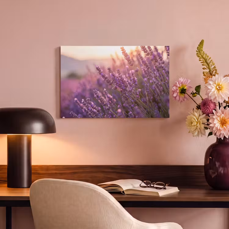 Canvas schilderij - Lavendel - Paars - Zonlicht — 4