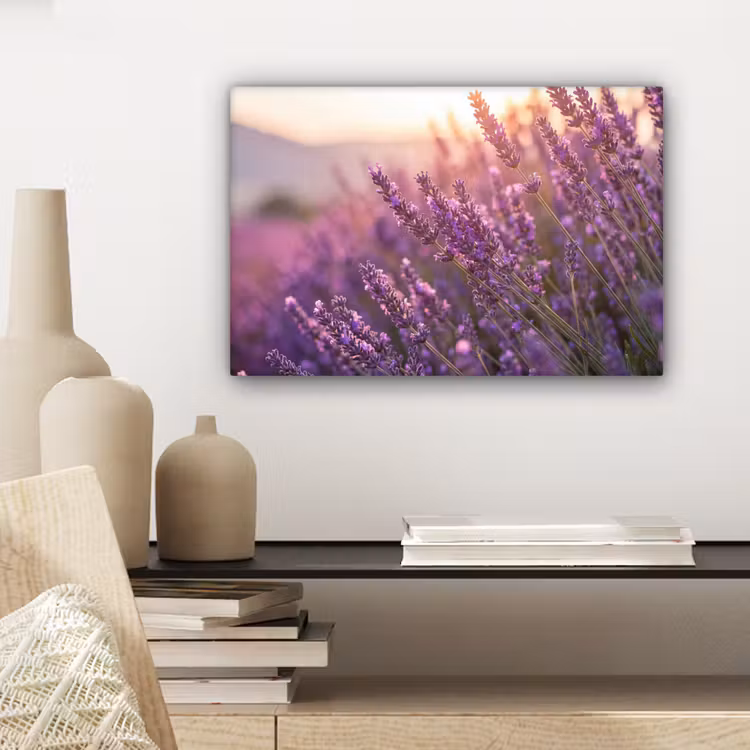 Canvas schilderij - Lavendel - Paars - Zonlicht — 5
