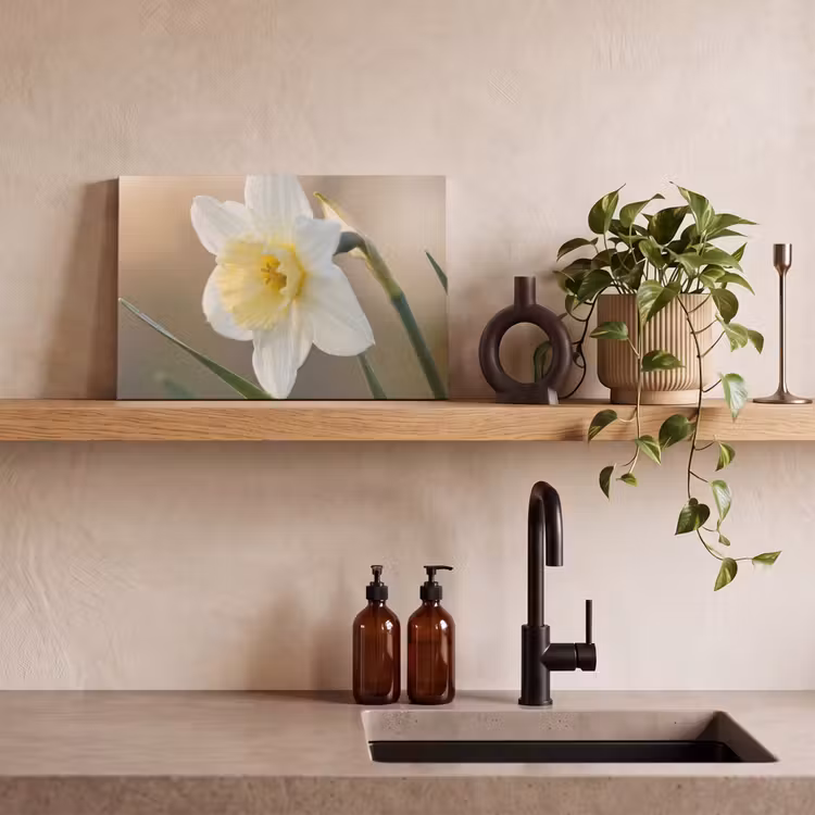 Canvas schilderij - Narcis - Bloem - Minimalistisch — 3