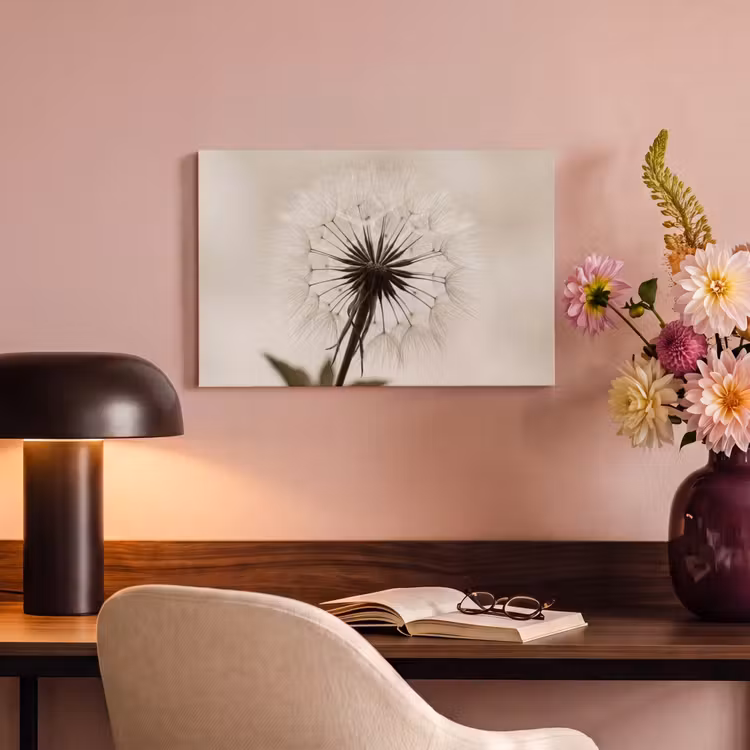 Canvas schilderij - Paardenbloem - Minimalistisch - Wit — 4