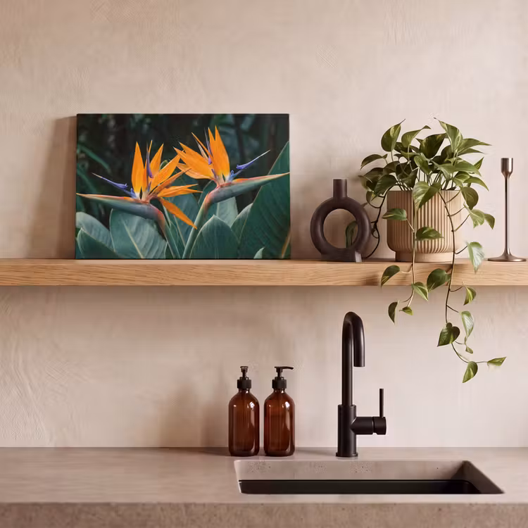 Canvas schilderij - Paradijsvogel - Bloem - Exotisch — 3