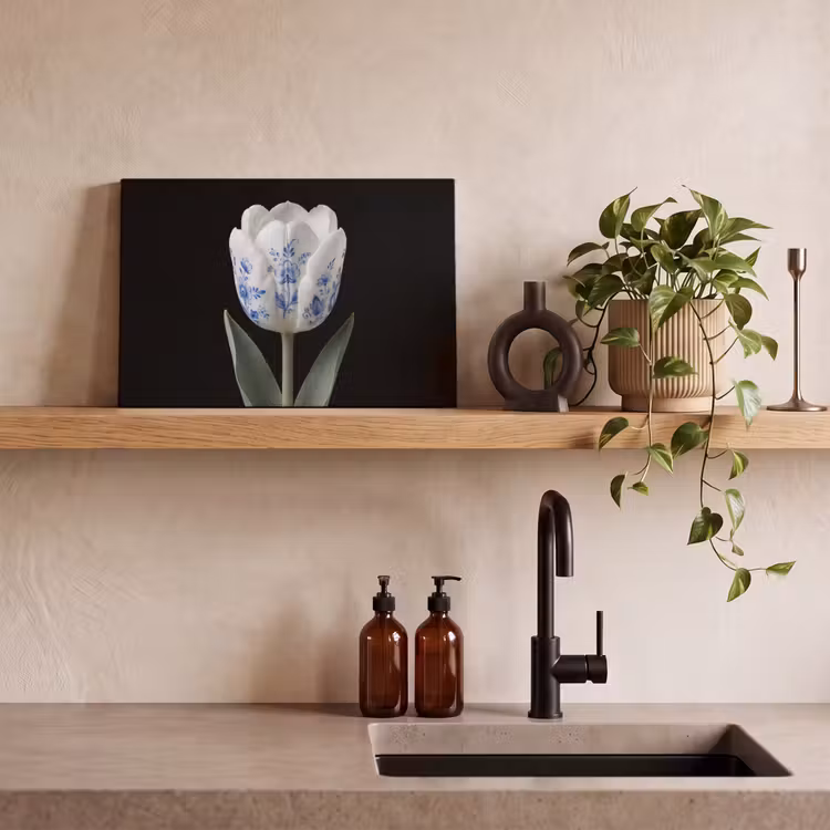 Canvas schilderij - Tulp - Patroon - Blauw — 3