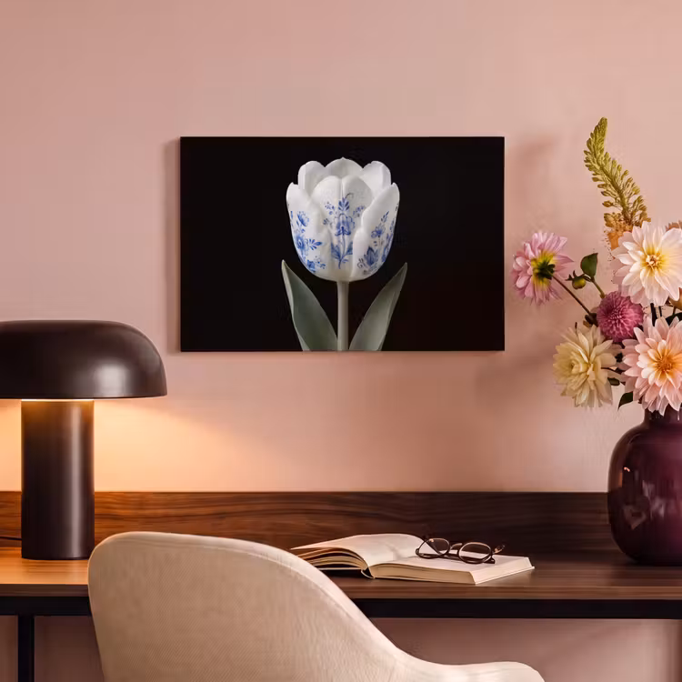 Canvas schilderij - Tulp - Patroon - Blauw — 4