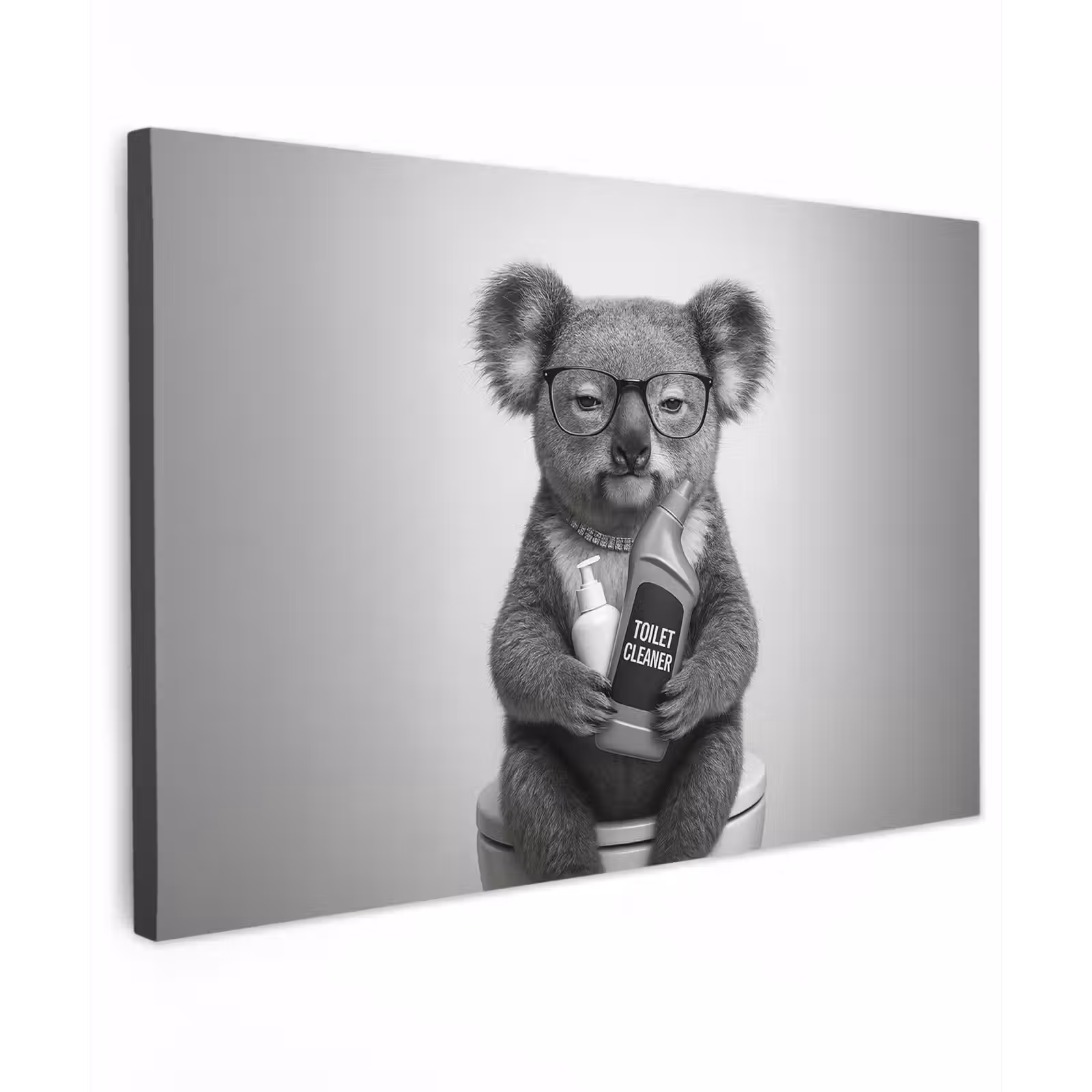 Canvas schilderij - Koala - Bril - Toilet — 1