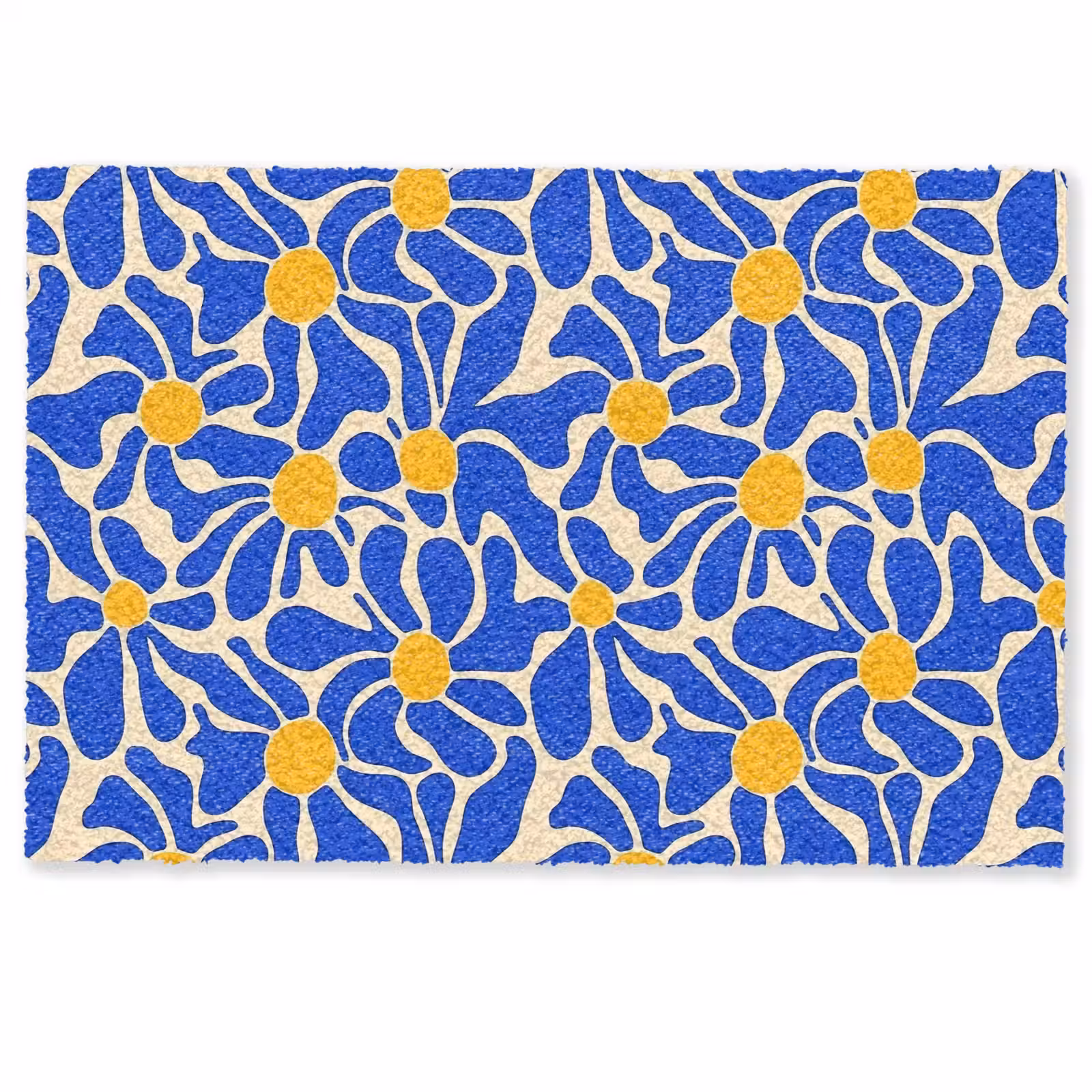 Deurmat - Abstract - Bloem - Blauw — 1