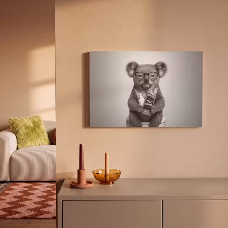 Canvas schilderij - Koala - Bril - Toilet — 2