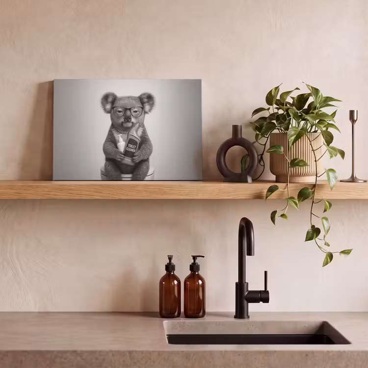 Canvas schilderij - Koala - Bril - Toilet — 3