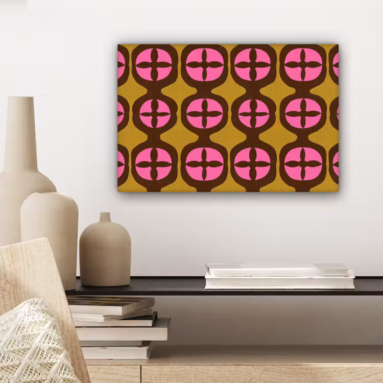 Canvas schilderij - Modern - Patroon - Roze — 5