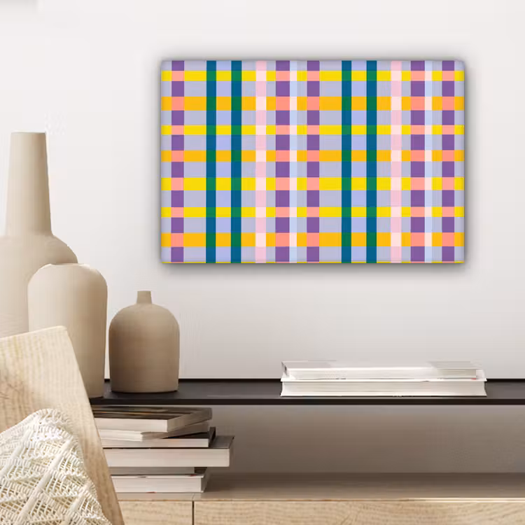 Canvas schilderij - Ruit - Patroon - Kleurrijk — 5