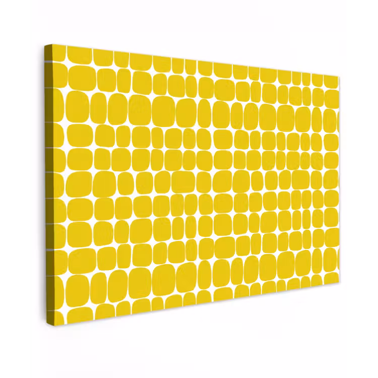 Canvas schilderij - Stippen - Modern - Geel — 1