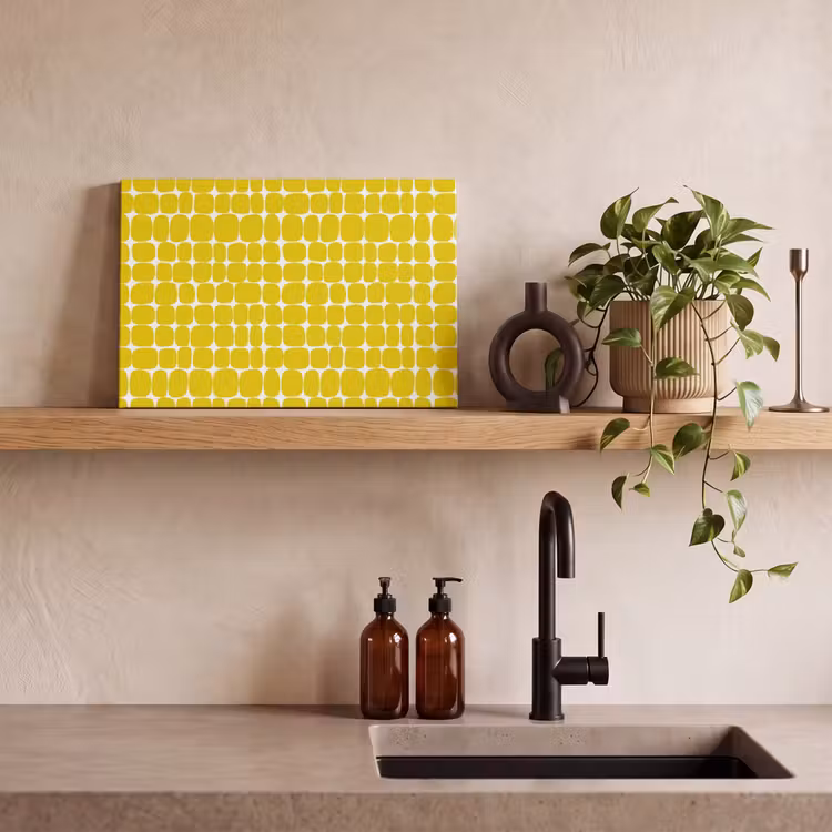 Canvas schilderij - Stippen - Modern - Geel — 3