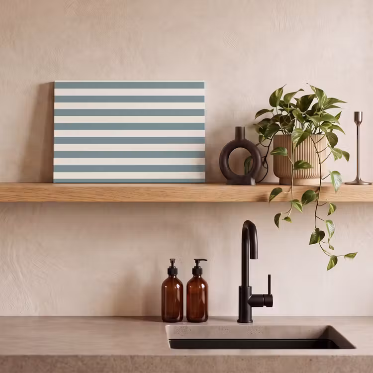 Canvas schilderij - Strepen - Modern - Blauw — 3